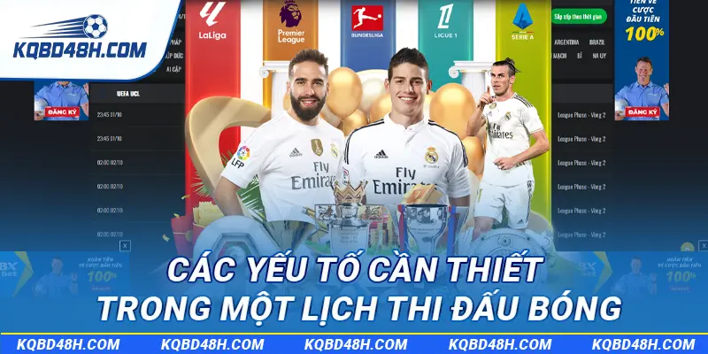 Các yếu tố cần thiết trong một lịch thi đấu bóng đá